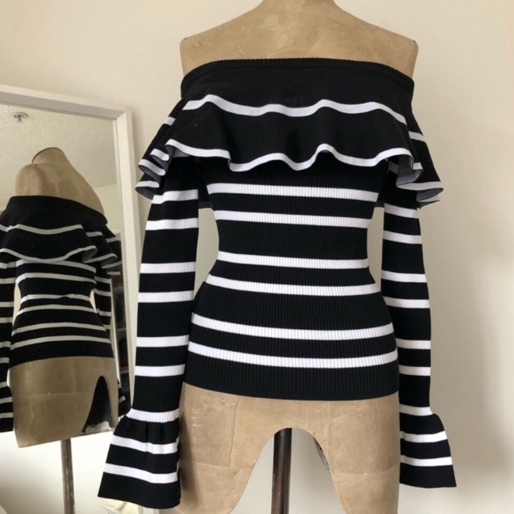 Lovers and friends off the shoulder striped top